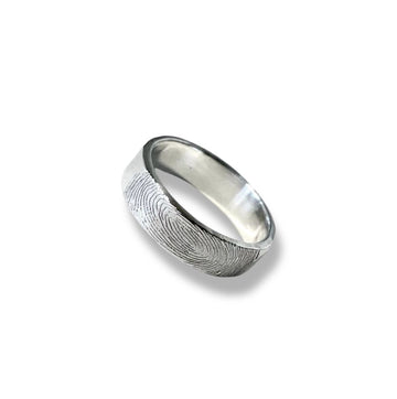 Silver fingerprint ring , customise ring 