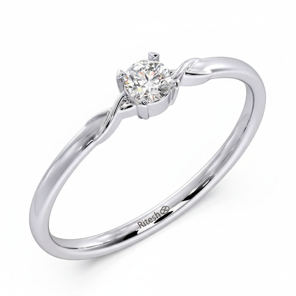 Silver ring with solitaire stone 