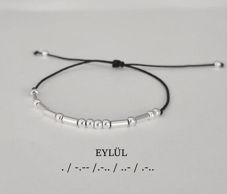 Morse code bracelet thread 