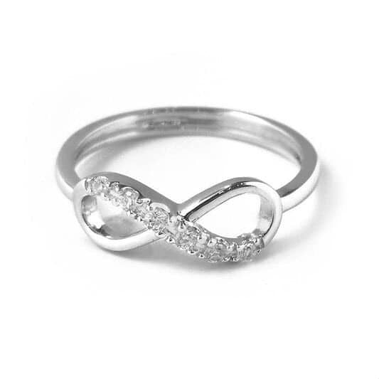 Pure 925 Silver Infinity Stone Ring