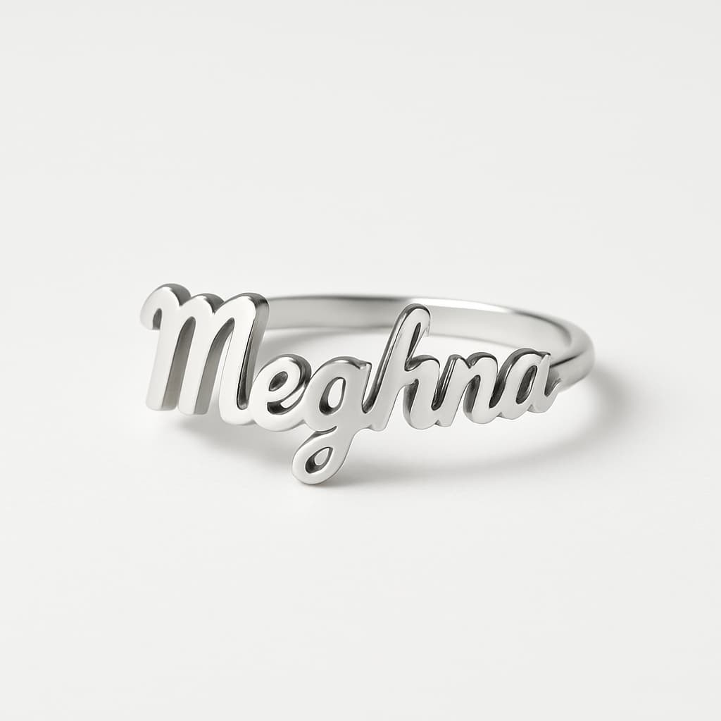 Pure 925 Silver Customised Name Ring