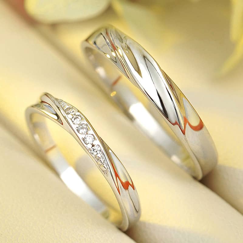 personalised silver couple ring , giva 