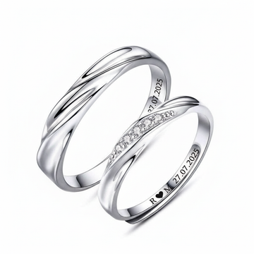 tanishq 925 silver couple ring 