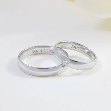 silver couple ring by tanishq 